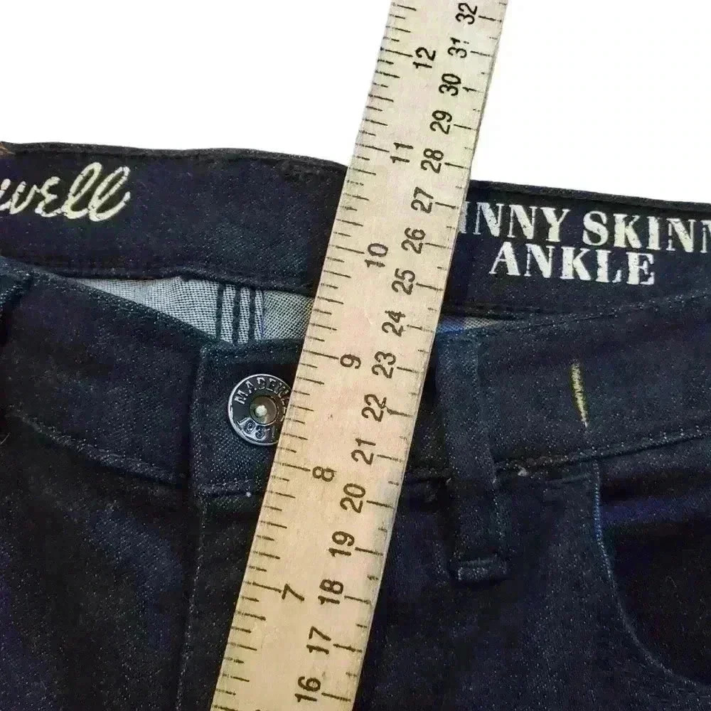 Madewell Skinny Skinny Ankle Zip Jeans Size 30 Dark Blue Denim - Picture 7 of 8